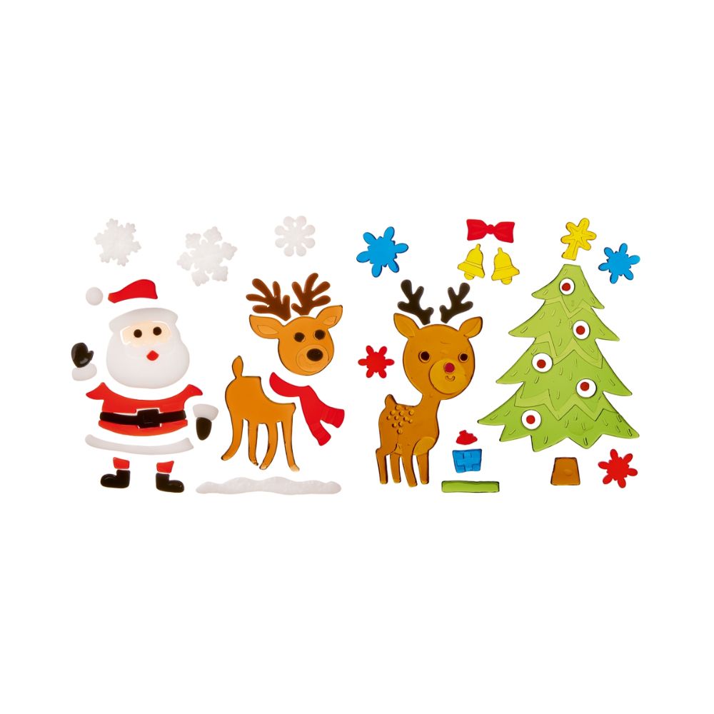 Premier 20cm Christmas Scene Jelly Window Cling Sticker (Choice of 2)