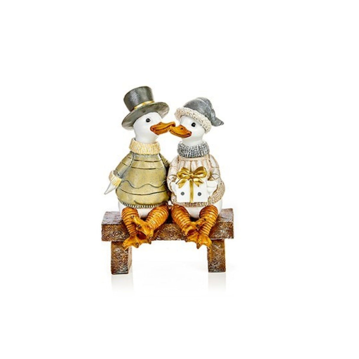 Premier 21cm Sitting Christmas Ducks on Bench