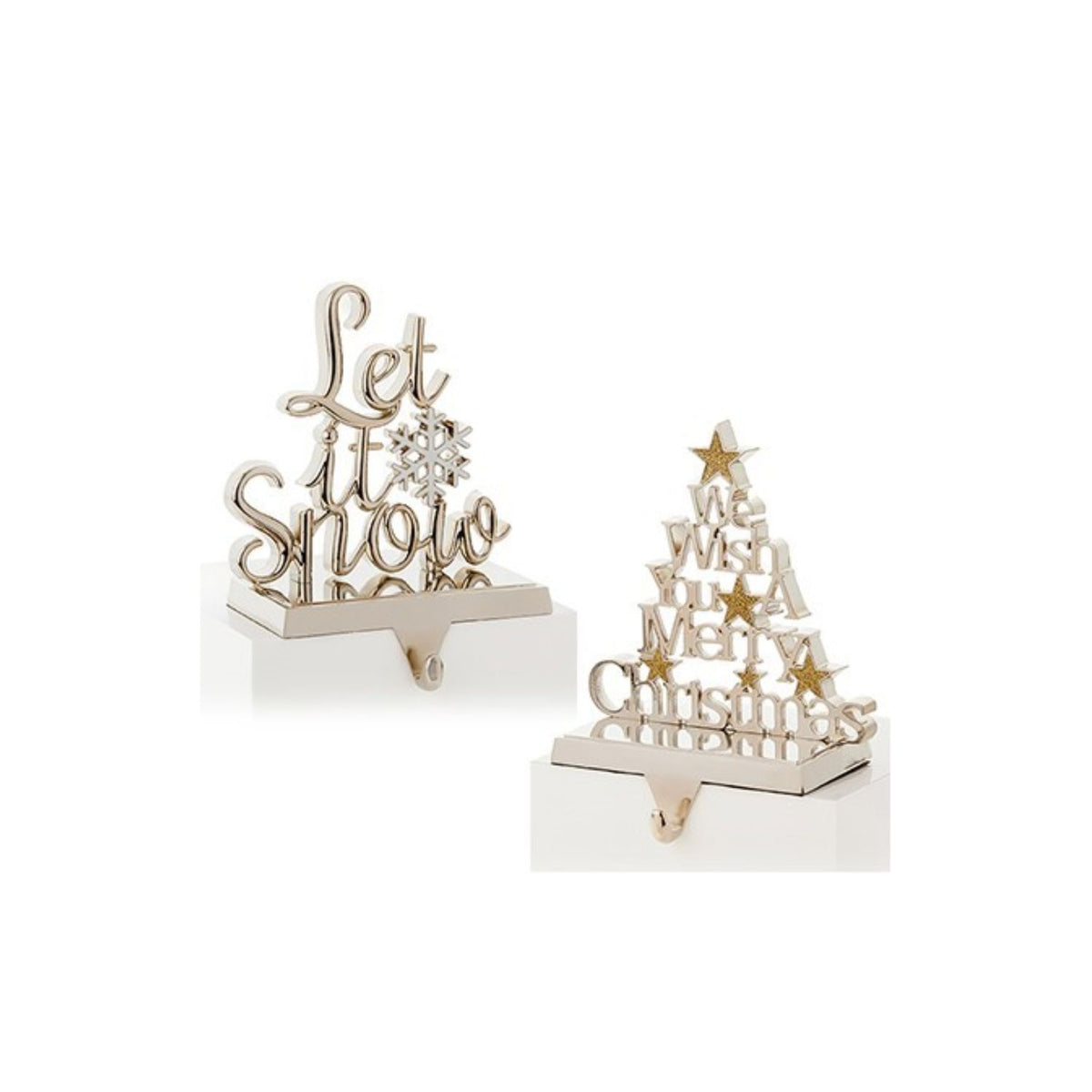 Premier 22cm Silver Christmas Stocking Holder (Choice of 2)