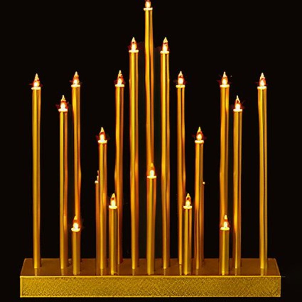 Premier 33cm Gold Candle Bridge with 20 LED