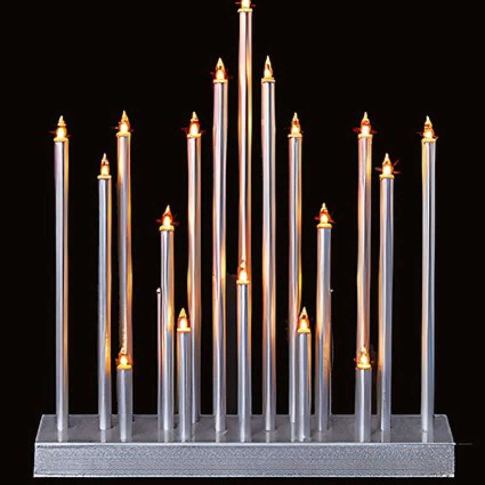Premier 33cm Silver Candle Bridge with 20 LED