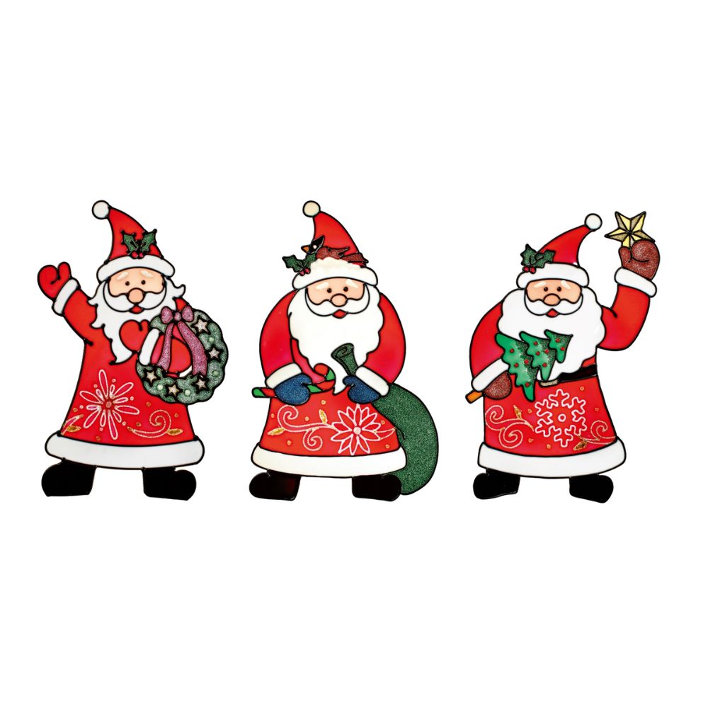 Premier 40cm Santa Window Cling Sticker (Choice of 3)