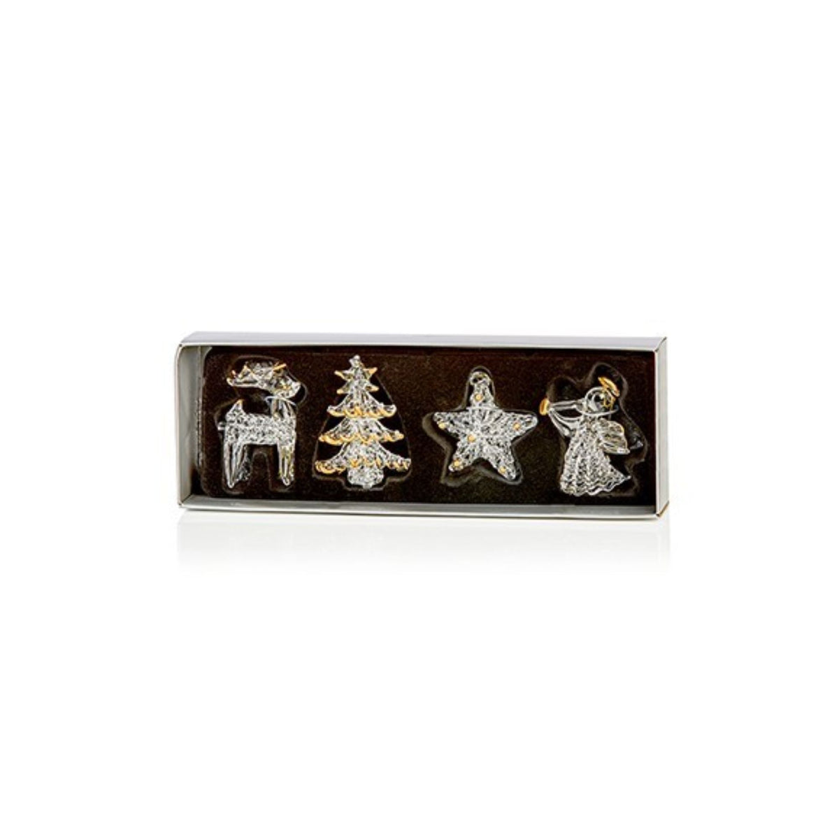 Premier 50mm Glass Xmas Shapes 4pc