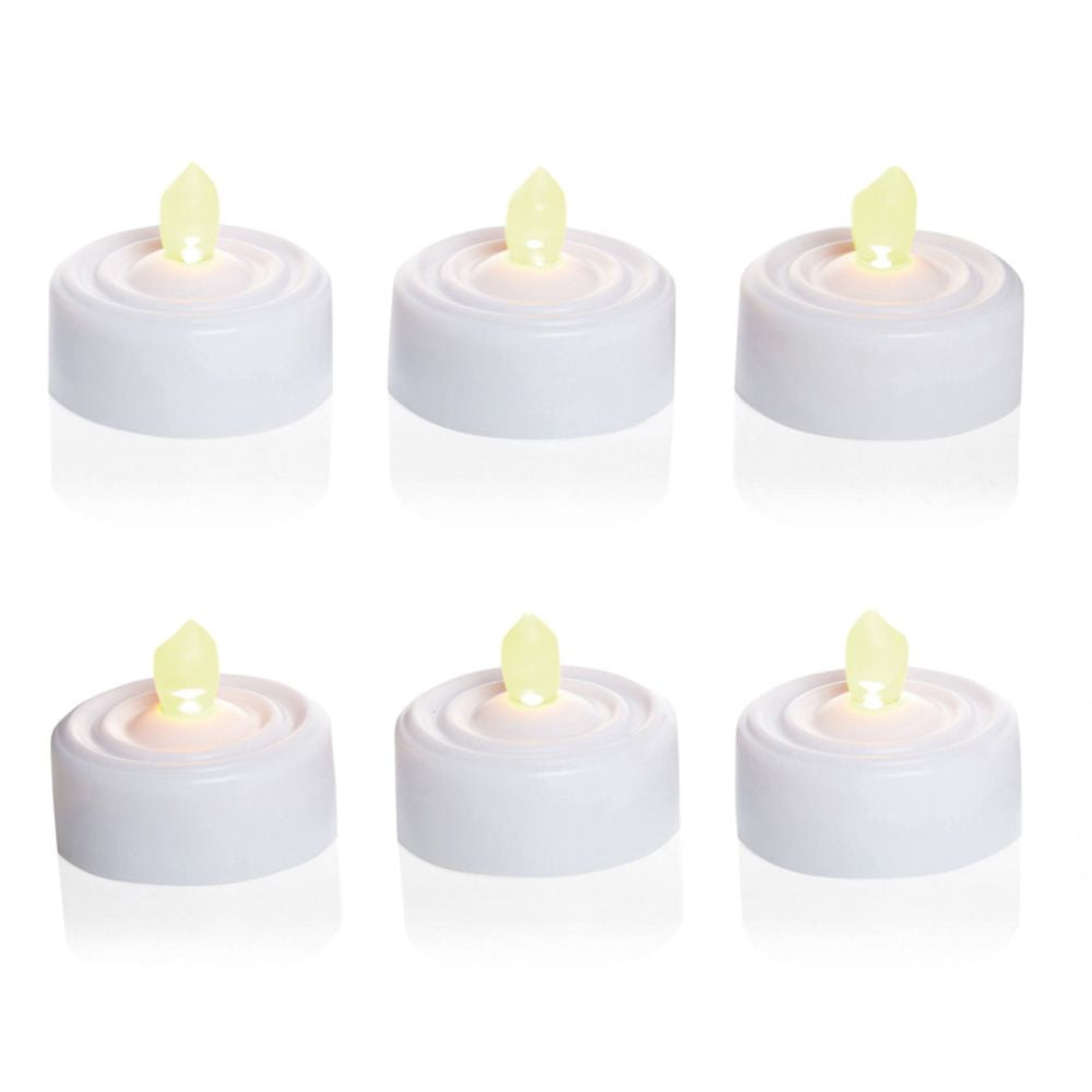 Premier Battery Operated Flickering Tea Lights (Pack of 6)