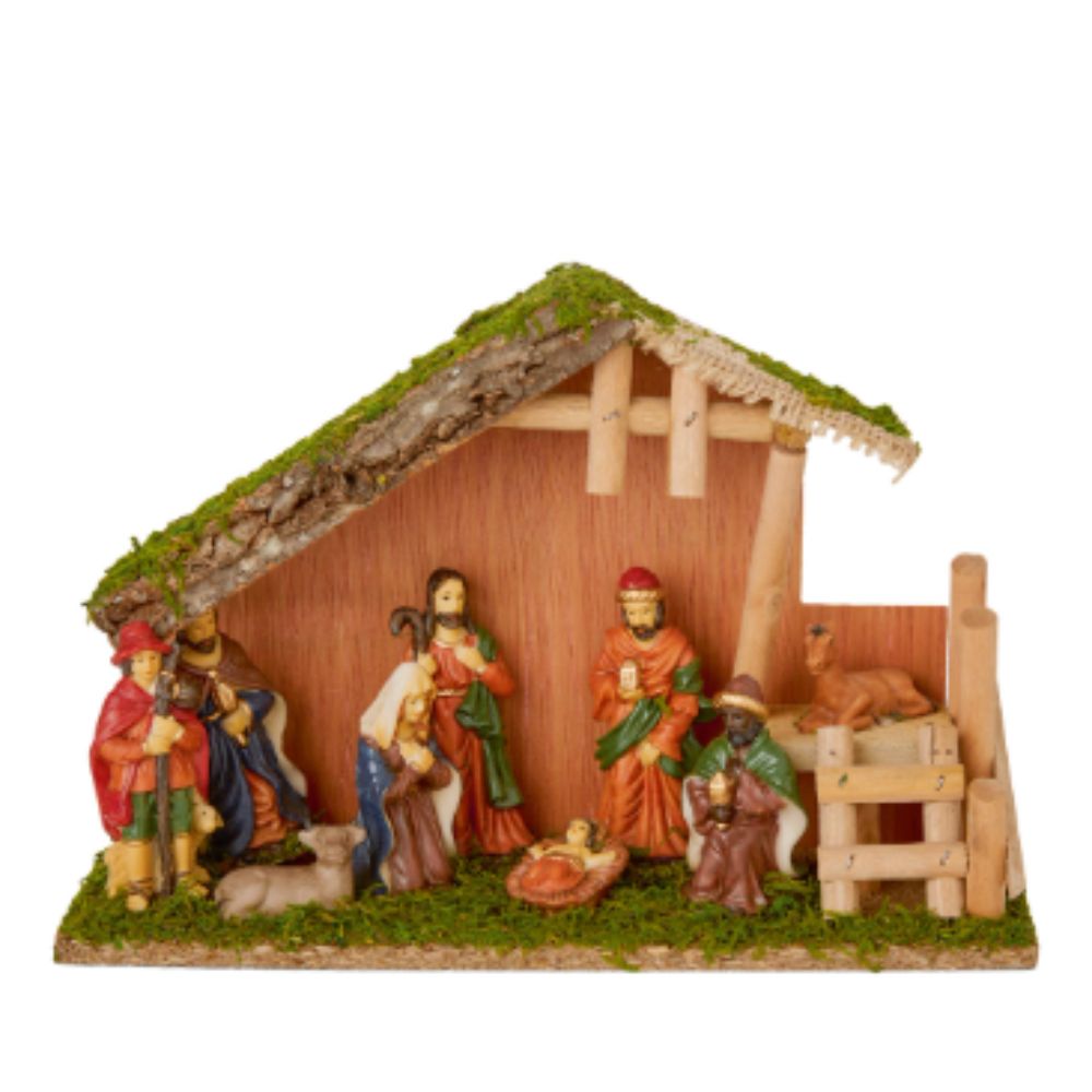 Premier Decorations 30cm Wooden Nativity Scene