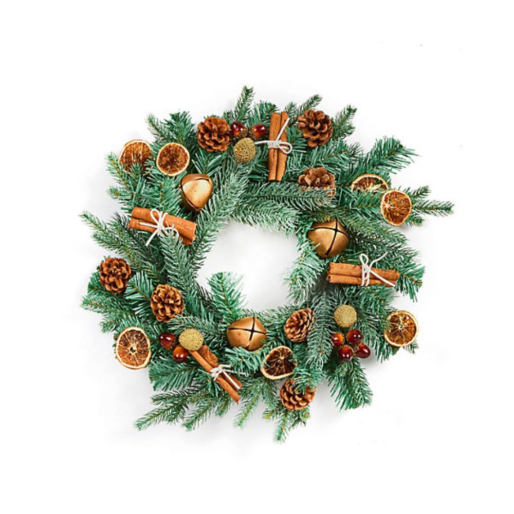 Premier Decorations 40cm Orange & Pinecone Wreath