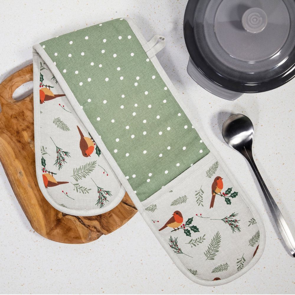 Premier Decorations 90cm Adult Robin Spot Double Oven Glove