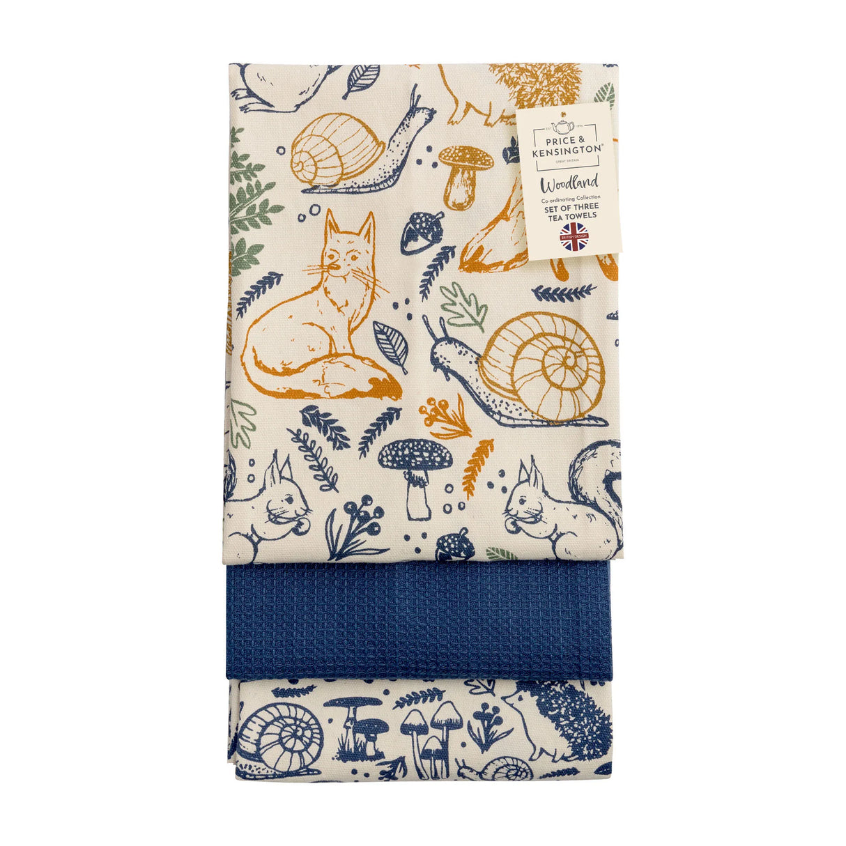 Price & Kensington Woodland Design Tea Towels - (Set of 3)