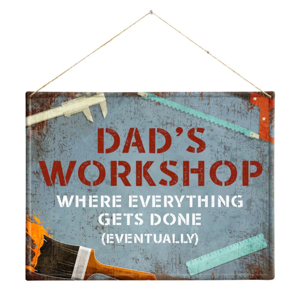 Primus Dad's Workshop Hanging Metal Wall Sign