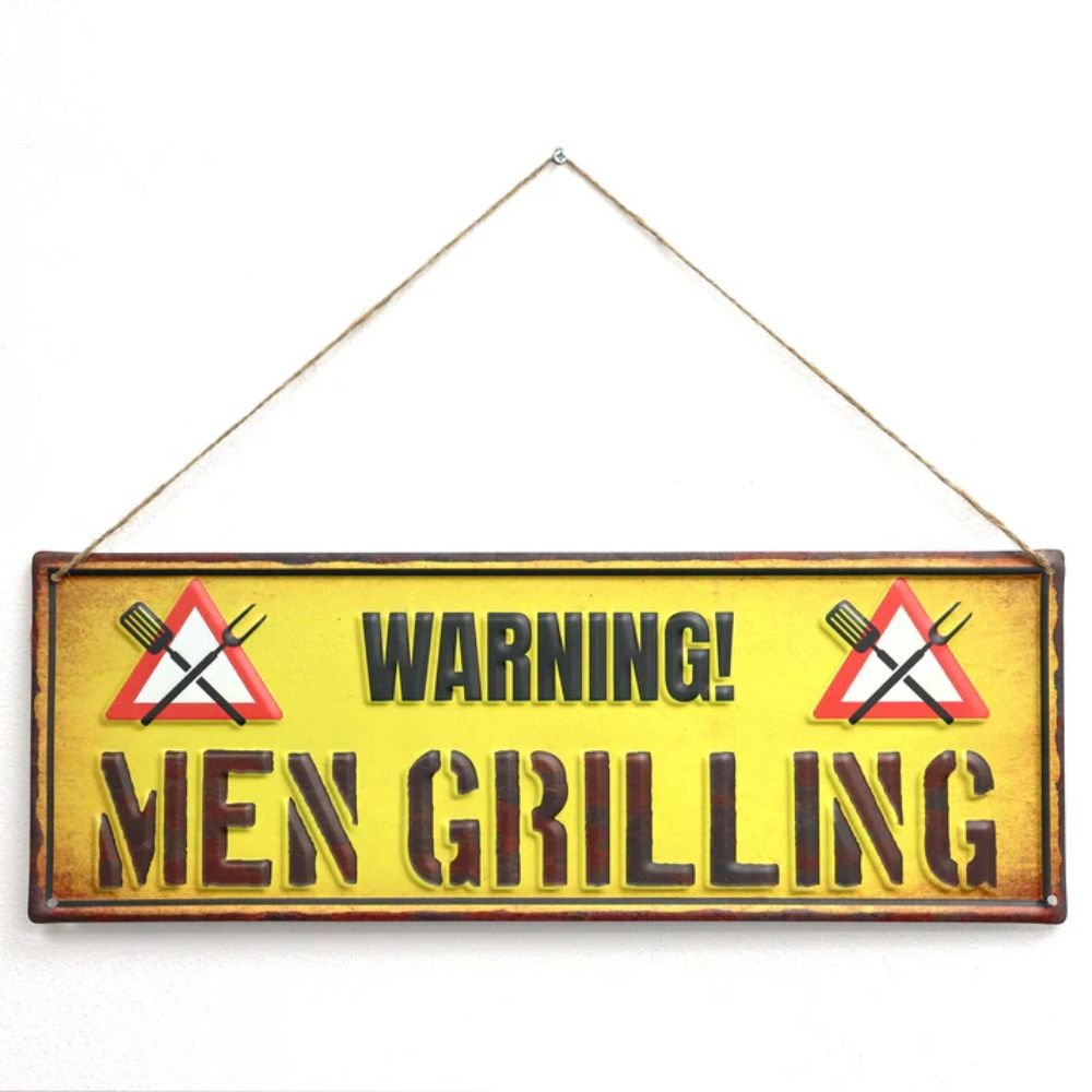 Primus Men Grilling Hanging Metal Wall Sign - Old Railway Line Garden Centre
