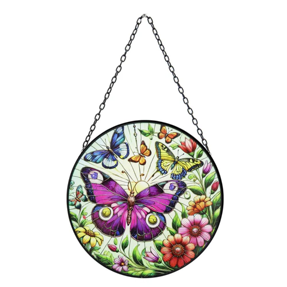 Primus Stained Glass Hanging Butterfly Suncatcher