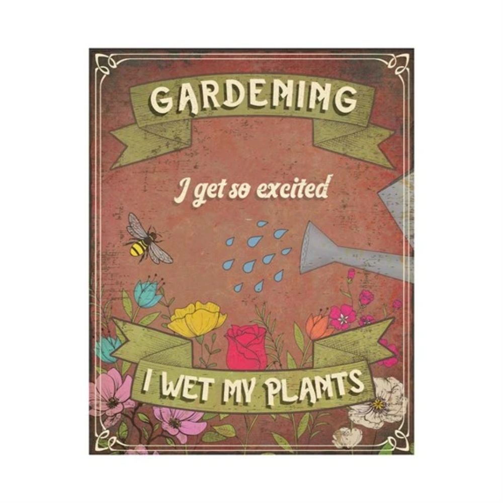 Primus Wet My Plants Hanging Metal Wall Sign