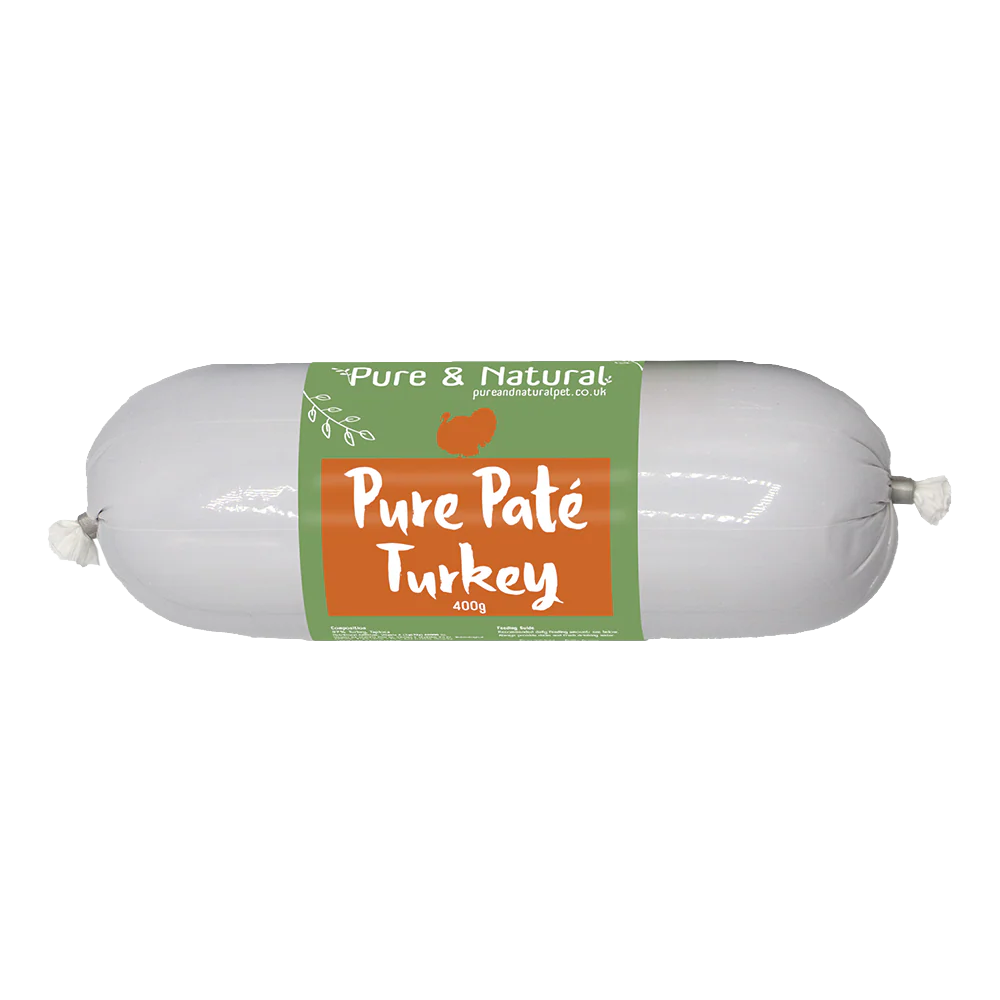 Pure & Natural 400g Turkey Pate Sausage for Dogs