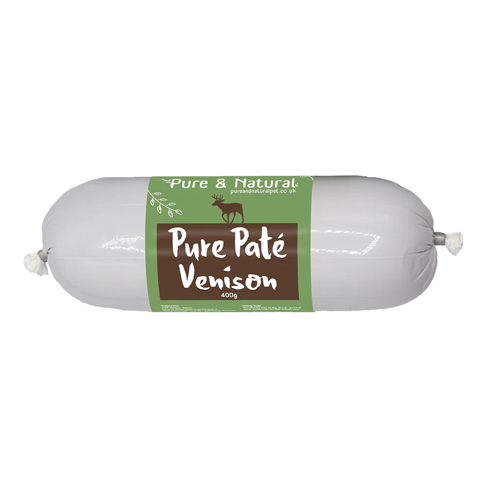 Pure & Natural 400g Venison Pate Sausage for Dogs