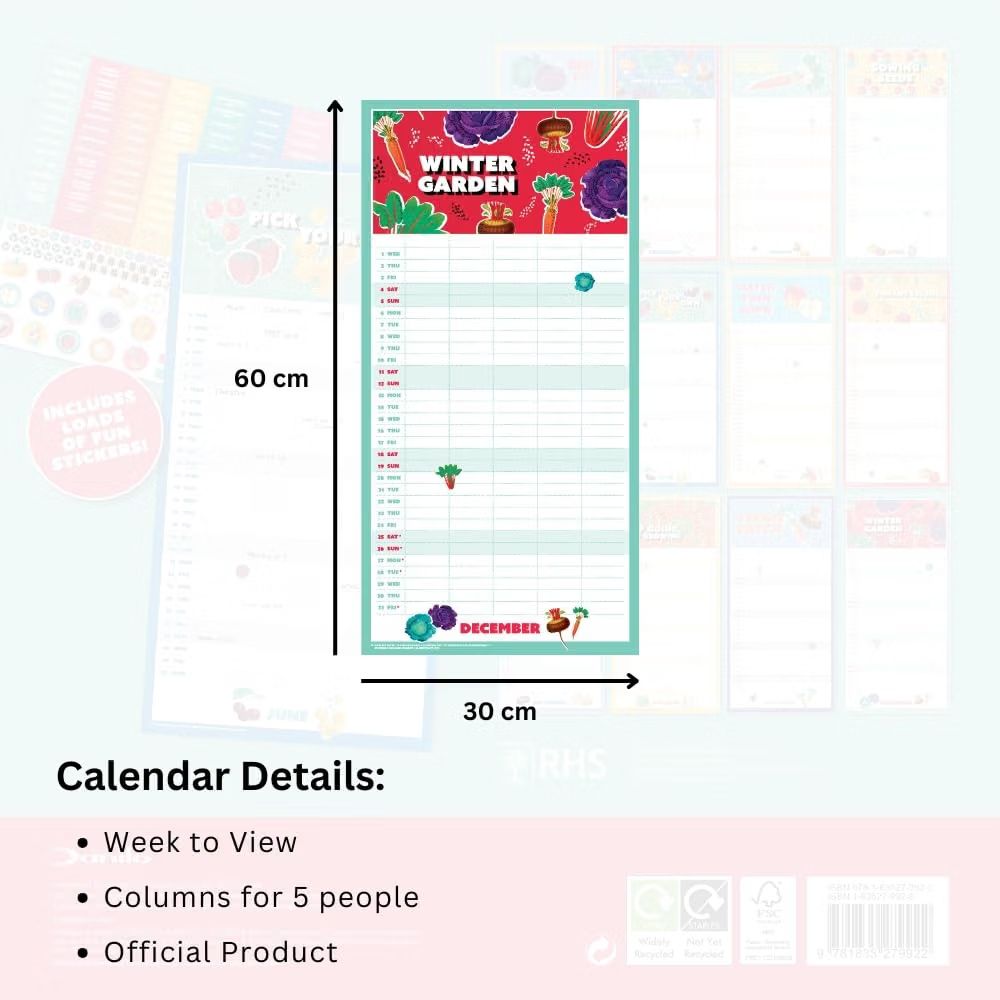 RHS 2027 Family Organiser Wall Calendar