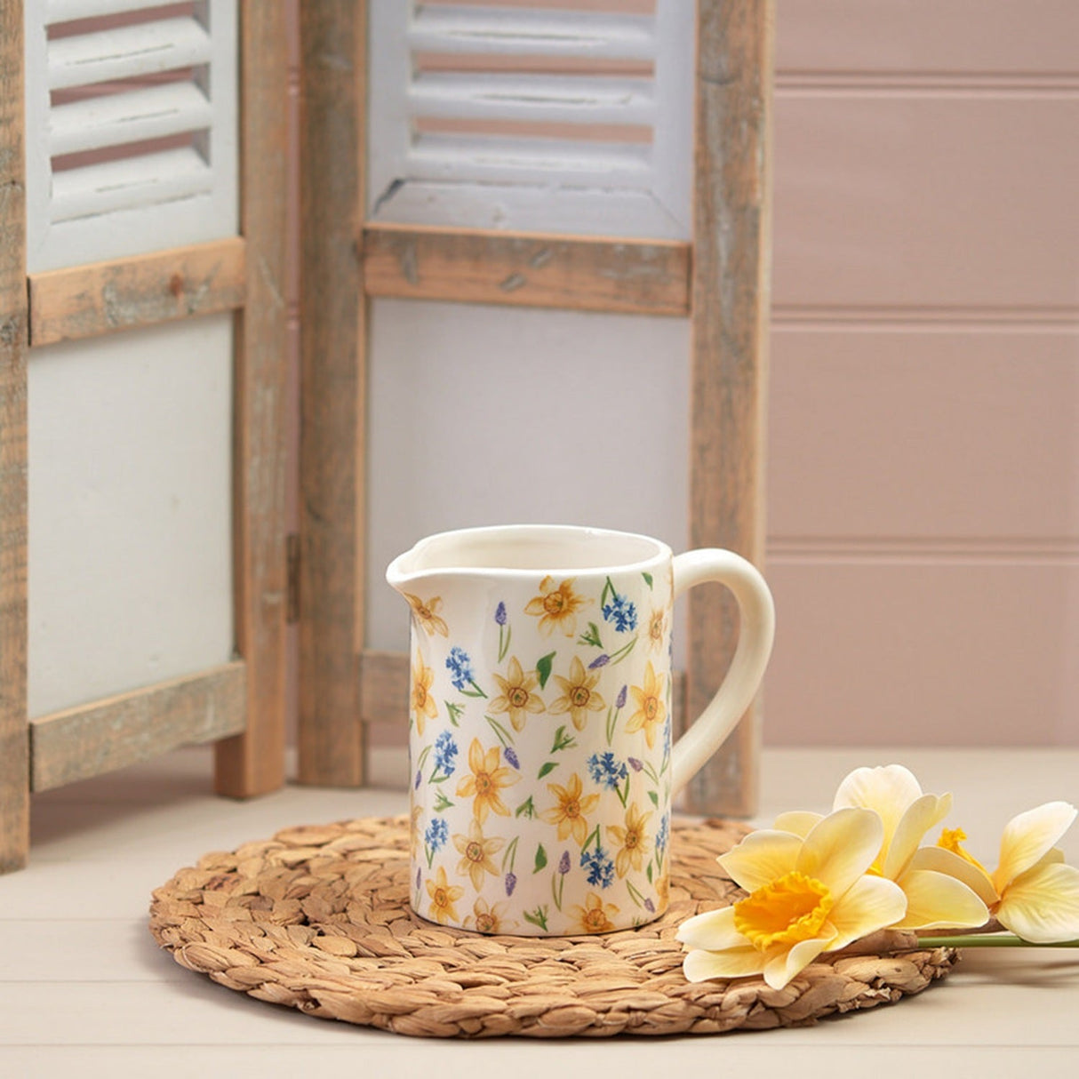 Richard - Lang - Daffodil - Hyacinth - Jug - Stoneware - Cream - Old Railway Line Garden Centre