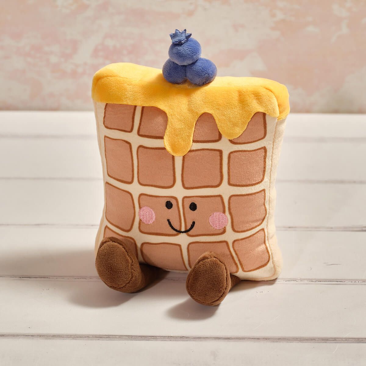 Richard Langs 11cm Foodie Sweet Waffle & Blueberries Soft Plush Toy - Old Railway Line Garden Centre