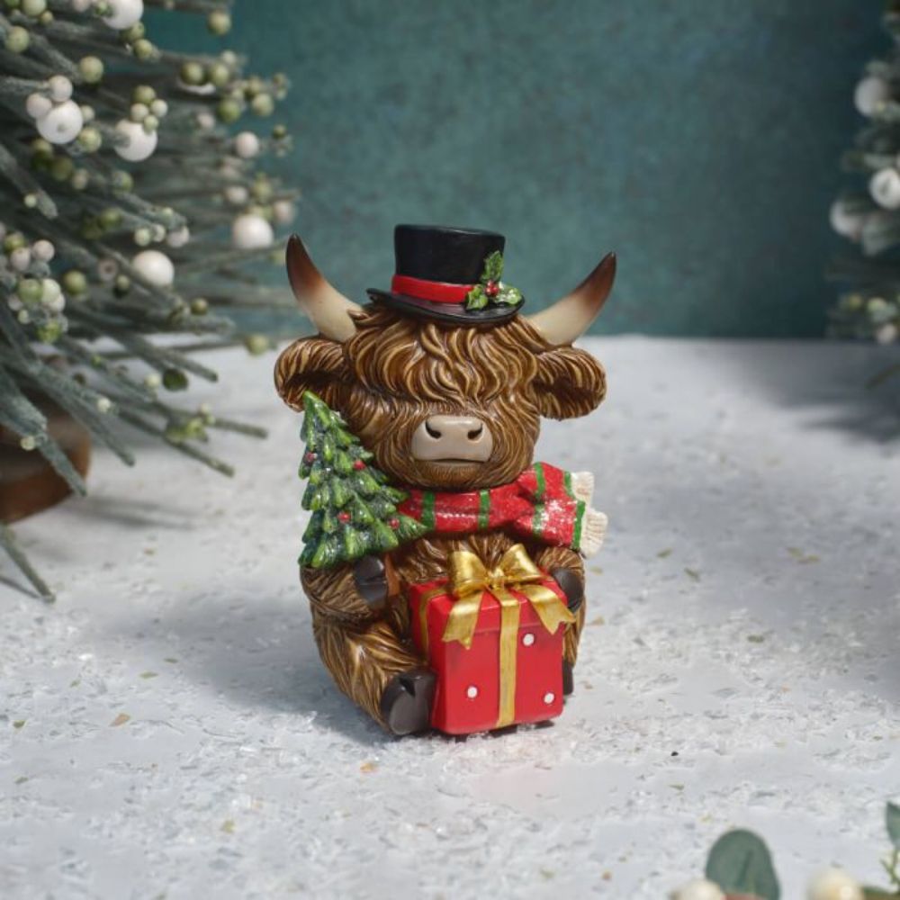 Richard Langs 13cm Highland Cow Christmas Ornament