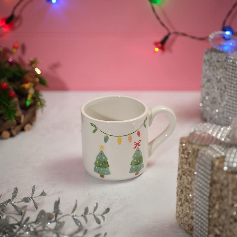 Richard Langs 13cm Kitschmas Embossed Ceramic Christmas Tree Mug