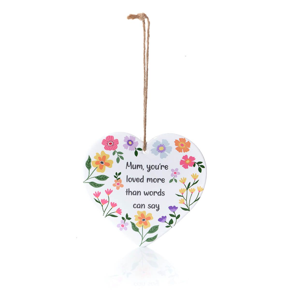 Richard Lang 15cm Bright & Beautiful Ceramic 'Mum You're Loved' Hanging Heart