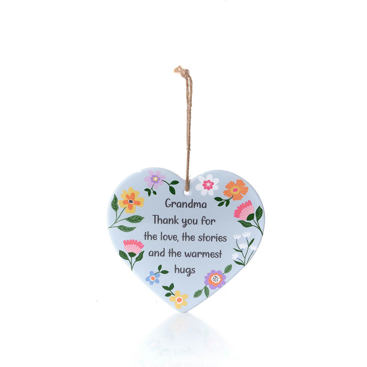 Richard Lang 15cm Bright & Beautiful Ceramic 'Thank You Grandma' Hanging Heart