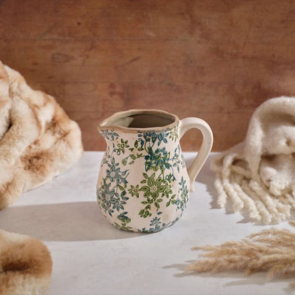 Richard Langs 15cm Green Vintage Floral Stoneware Jug