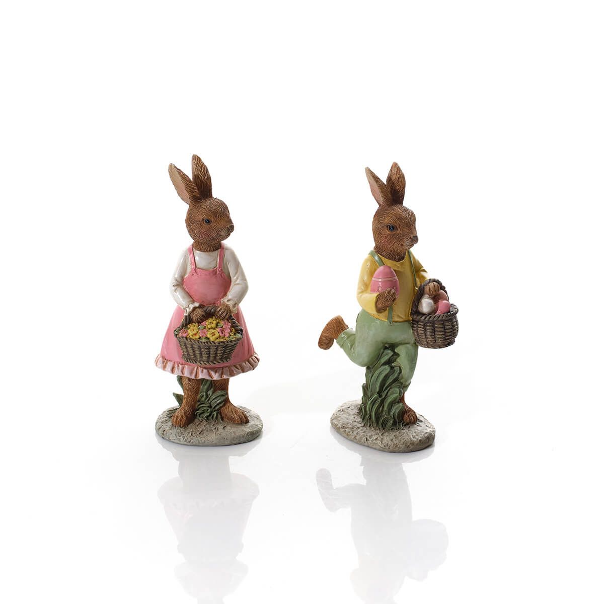 Richard Langs 17cm Meadow Fields 'Mr & Mrs' Rsbbit with Basket Ornament (Choice of 3)