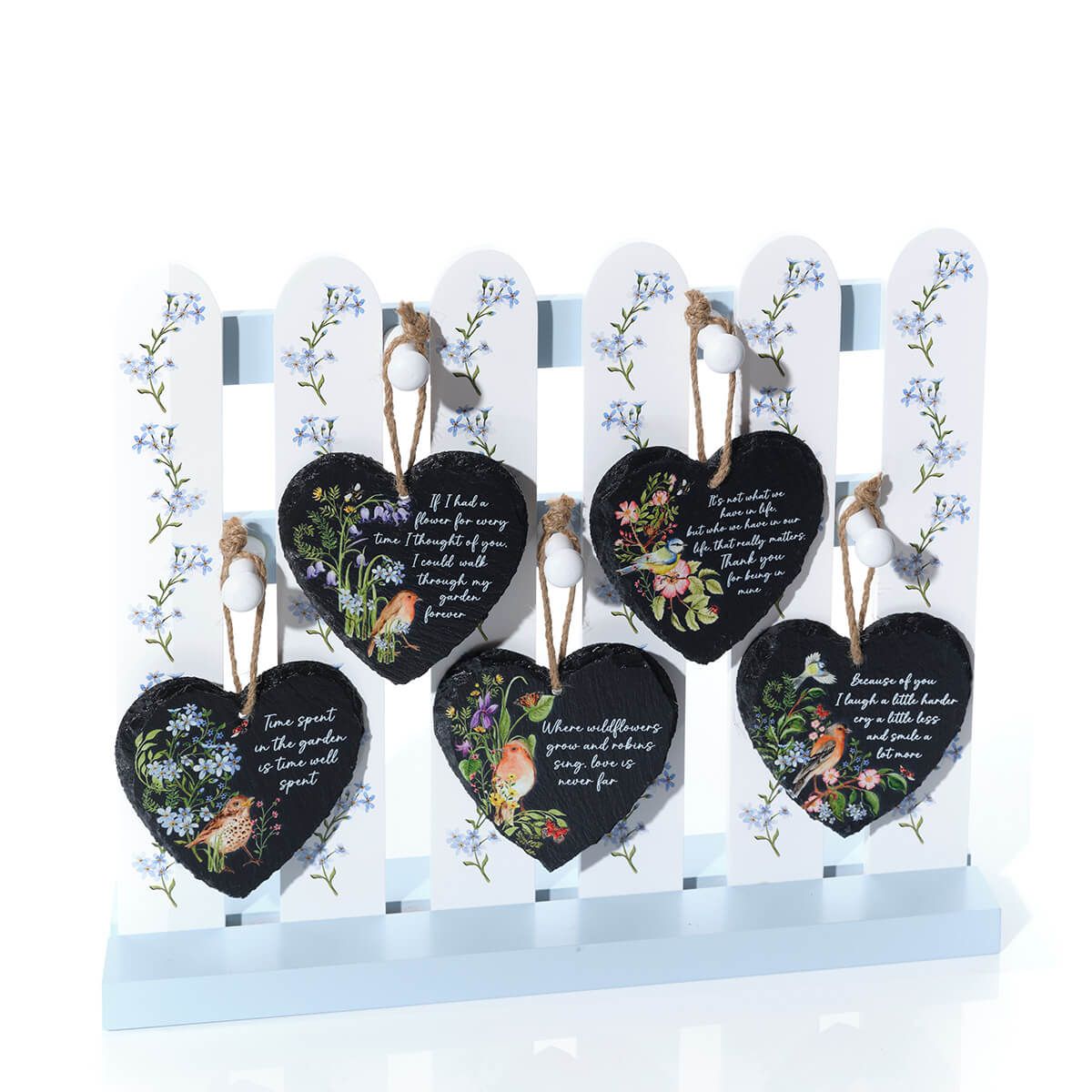 Richard Langs 10cm Garden Birds 'Garden Quotes' Heart Plaque (Choice of 5)
