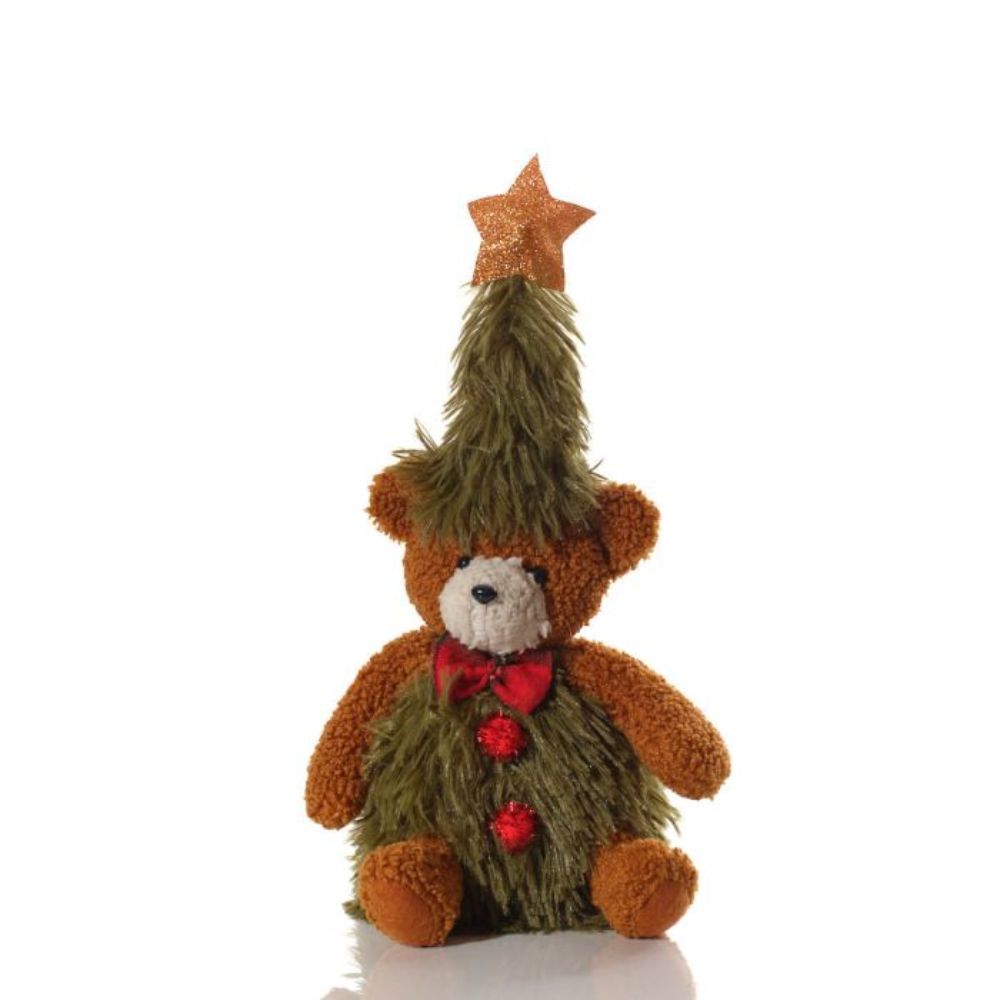 Richard Langs 29cm Sitting Plush Bear & Christmas Tree Ornament