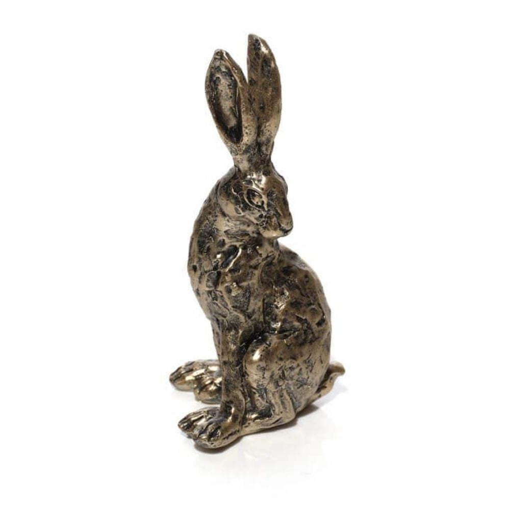 Richard Langs Hare Sitting Resin Ornament - Bronze