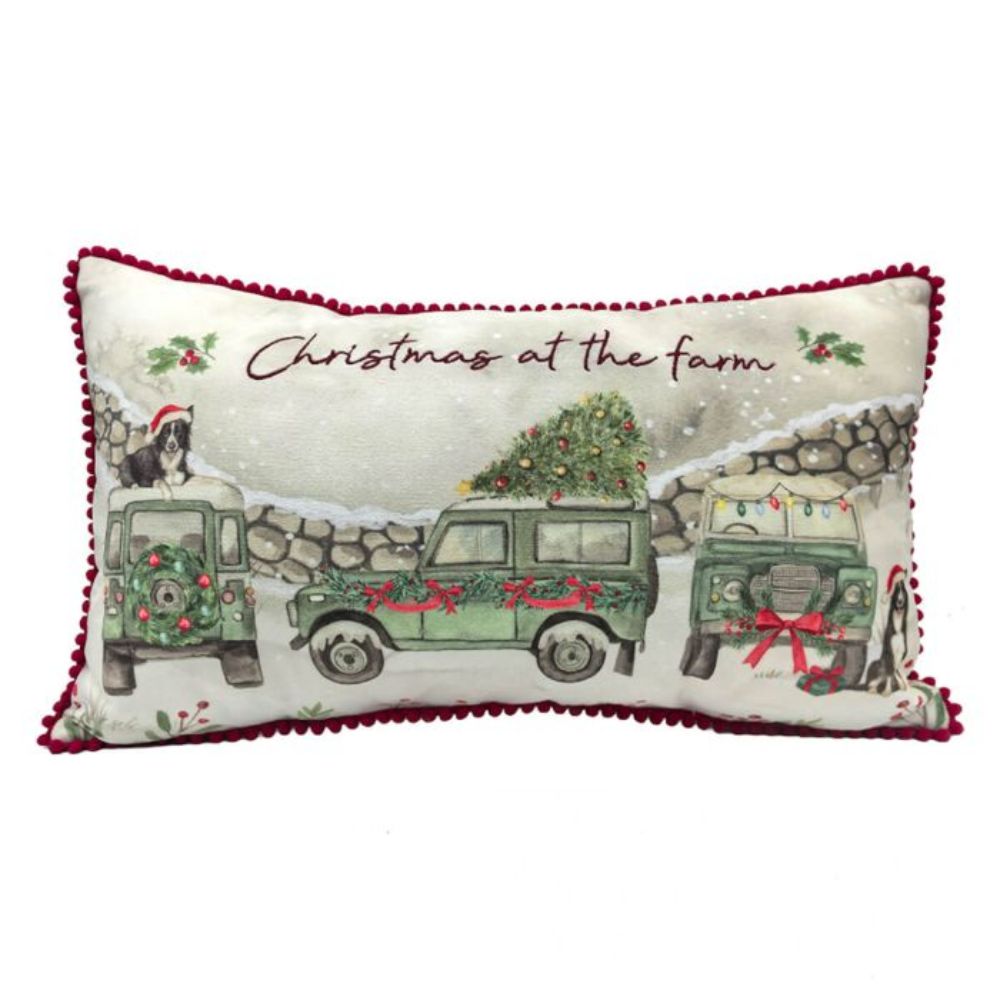 Richard Langs Christmas at the Farm Embroidered Cushion
