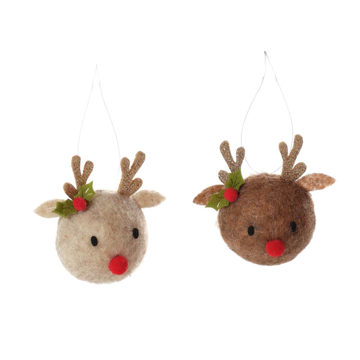 Richard Langs Christmas Reindeer Hanger With Red Nose Fabric (Choice of 2)