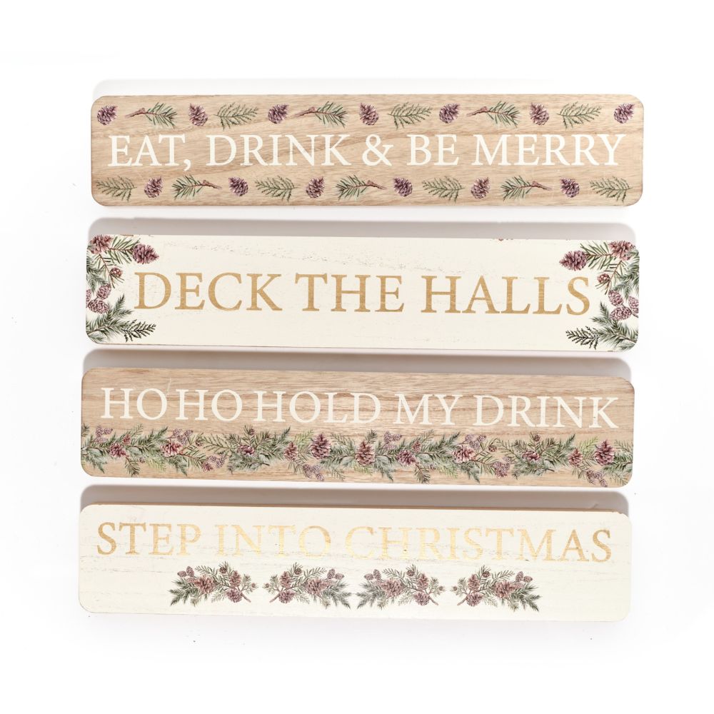 Richard Langs Chunky Christmas Wood Plaque (Choice of 4)