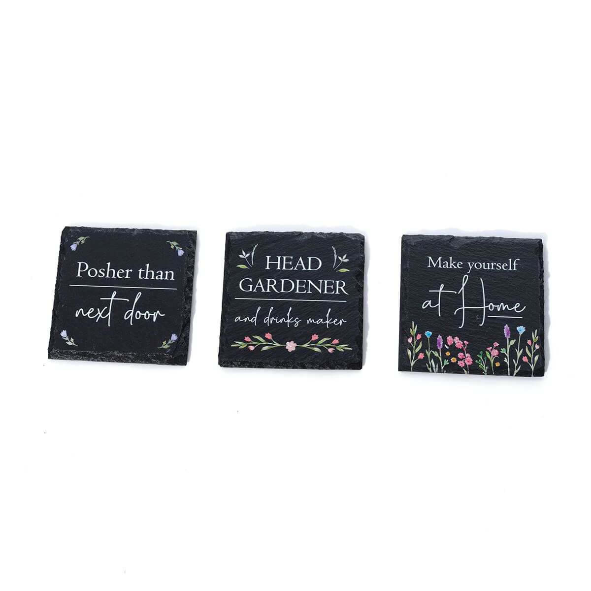 Richard Langs 10cm Cottage Garden Slate Coaster (Choice of 3)