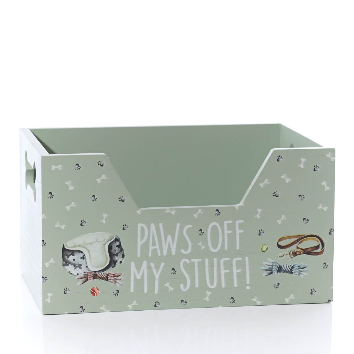 Richard Langs 'Paws Off My Stuff' Dog Wooden Toy Box - 8DG351 - Old Railway Line Garden Centre