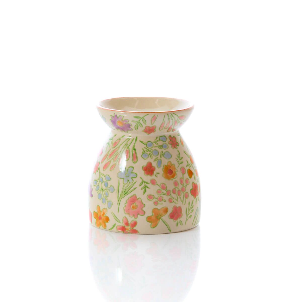 Richard Langs Pretty Floral Stoneware Wax Melt Burner - 7BP153 - Old Railway Line Garden Centre