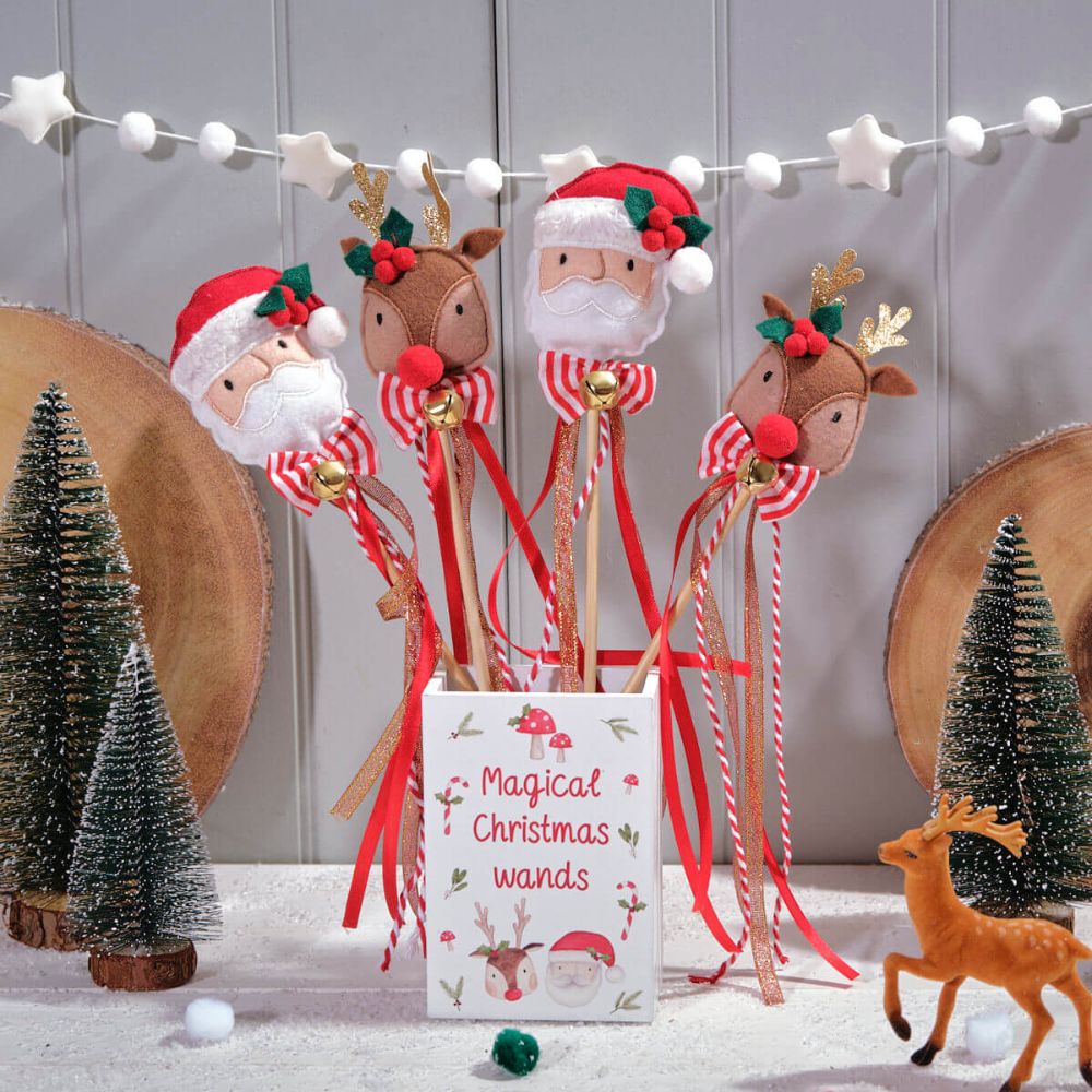 Richard Langs Santa/Rudolph Wand with Bell (Choice of 2)