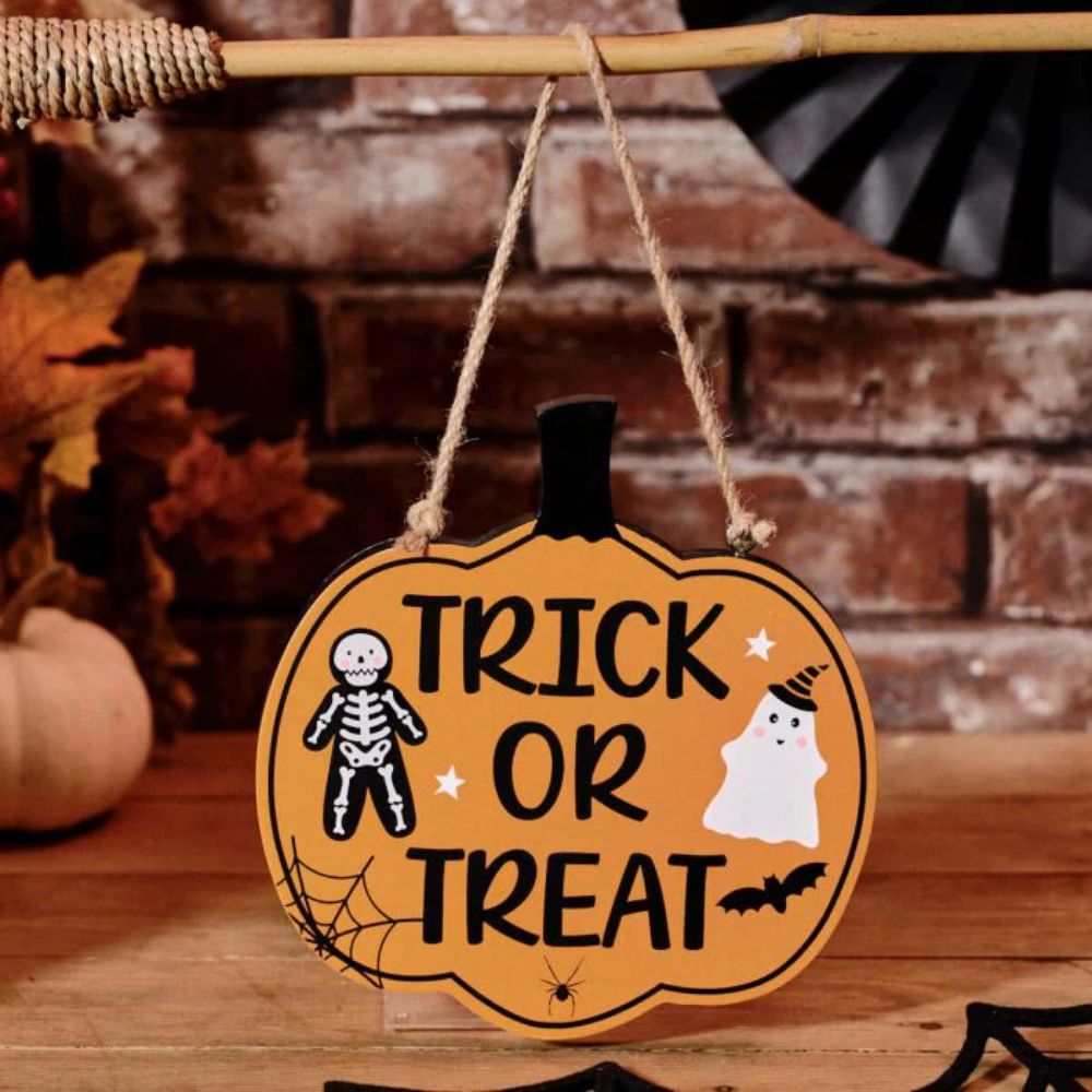 Richard Langs Spooktacular Reversible 'Trick or Treat' Wooden Hanger
