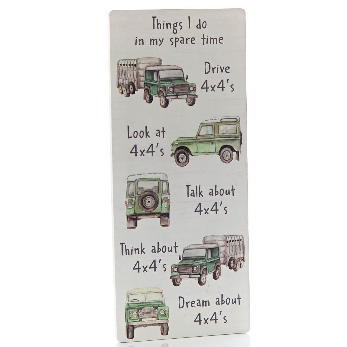Richard Langs 'Things I Do in My Spare Time' Landy Wooden Standing Plaque - 8FL800 - Old Railway Line Garden Centre