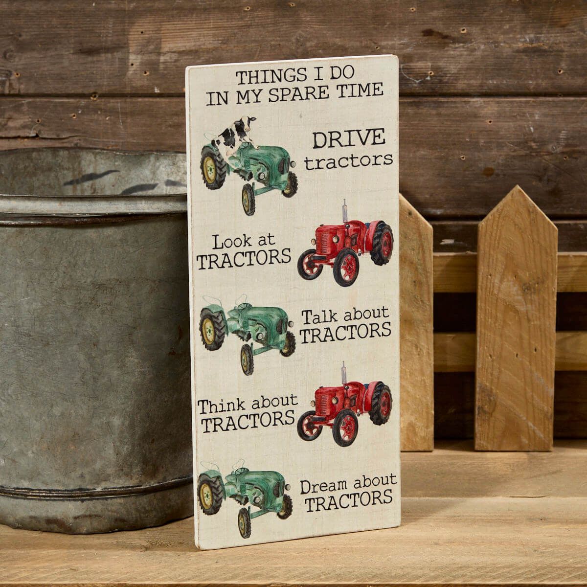 Richard Langs Tractor Humour Long Wooden Hanging Plaque - 8FM610 - Old Railway Line Garden Centre