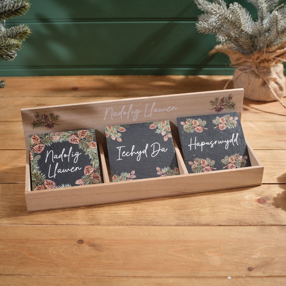 Richard Langs Welsh Christmas Slate Coasters (Choice of 3)