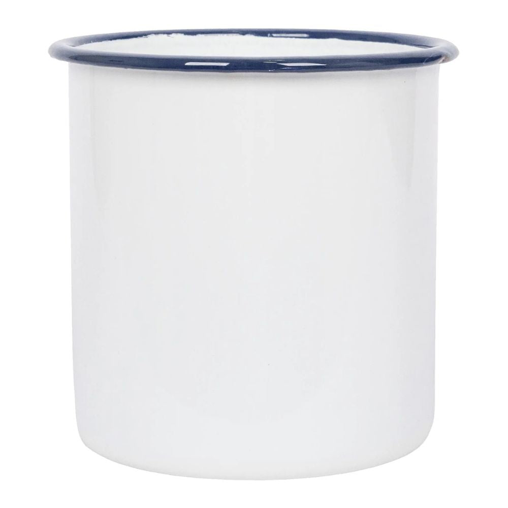 Rinkit 15.5cm White Enamel Utensil Holder