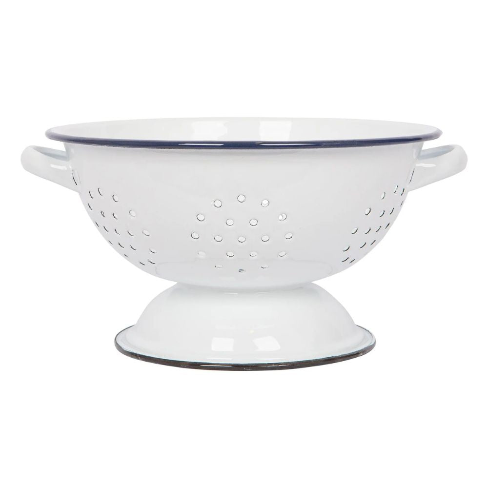 Rinkit 23.5cm White Enamel Colander