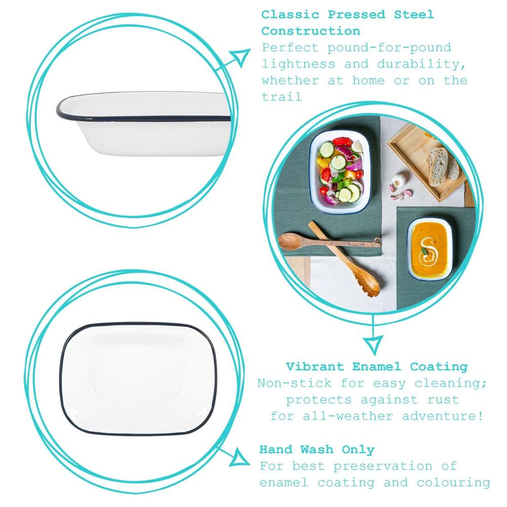 Rinkit 25cm White Enamel Pie Dish