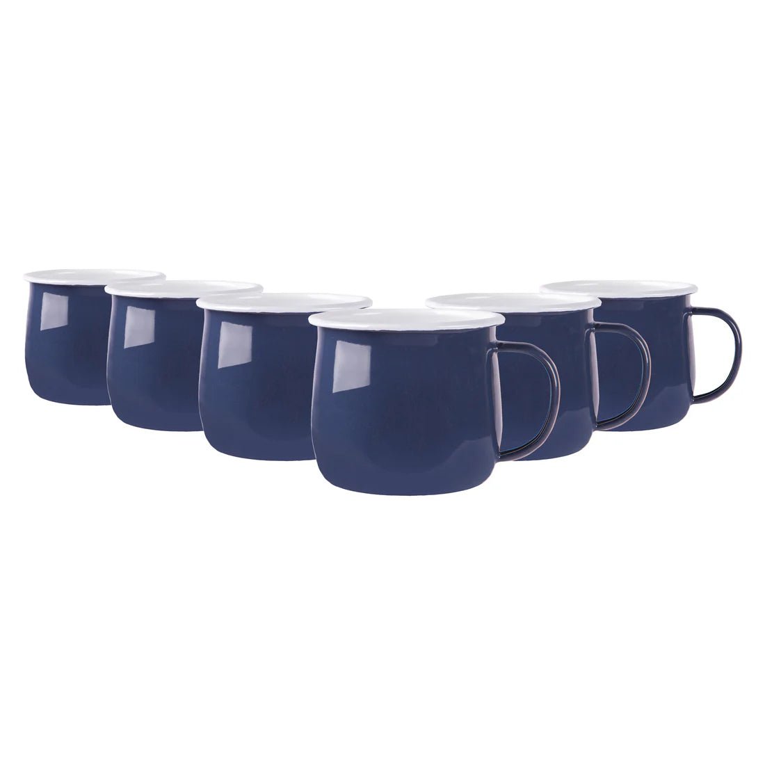Rinkit 375ml Navy Argon Enamel Belly Mug - Old Railway Line Garden Centre