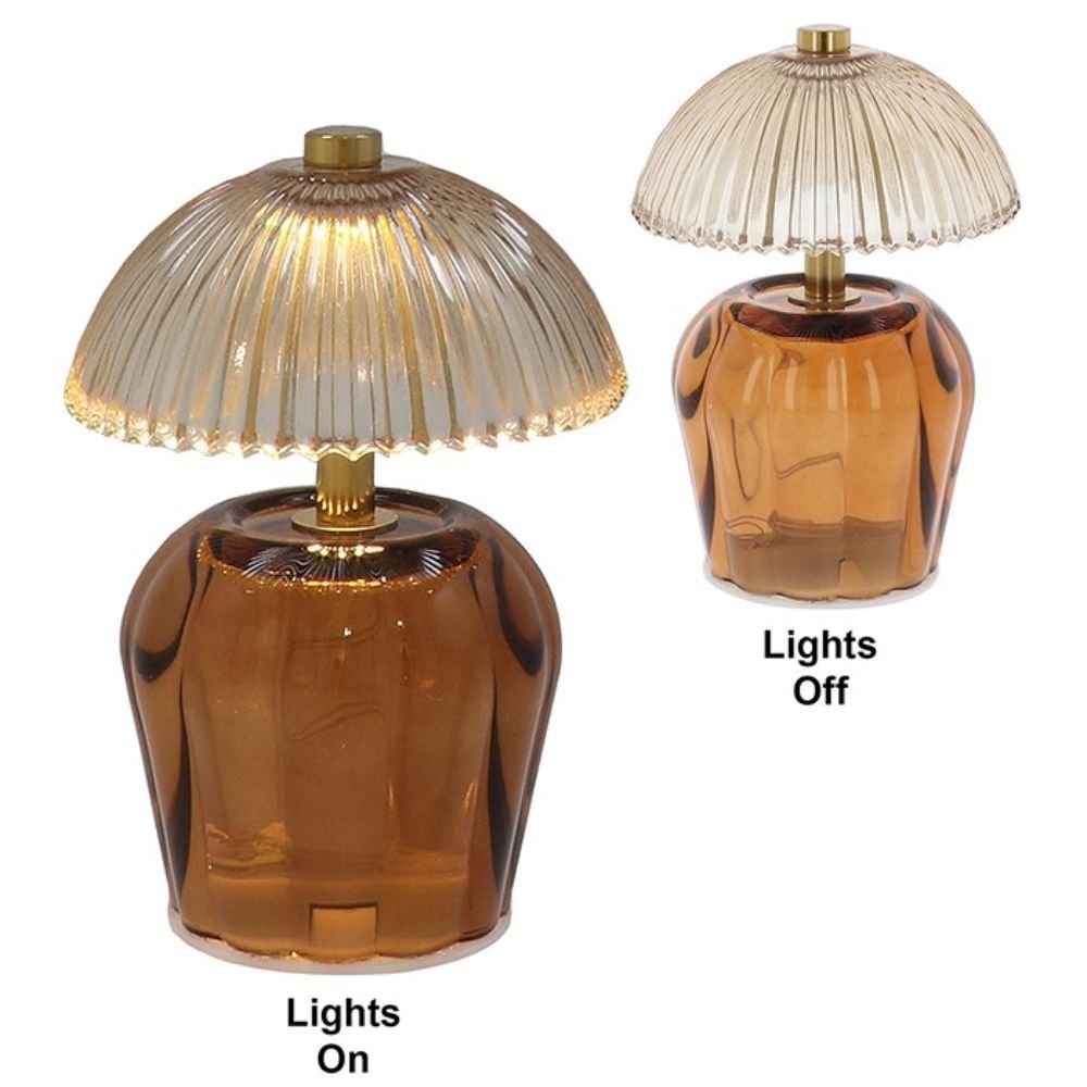 Ritzy 14.5cm Glass LED Lamp - Amber - Old Railway Line Garden Centre