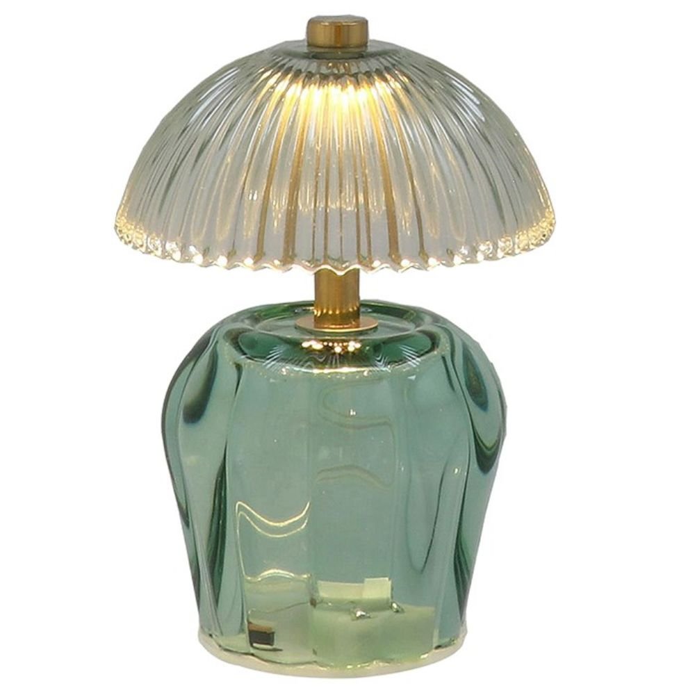 Ritzy 14.5cm Glass LED Lamp - Teal - Old Railway Line Garden Centre