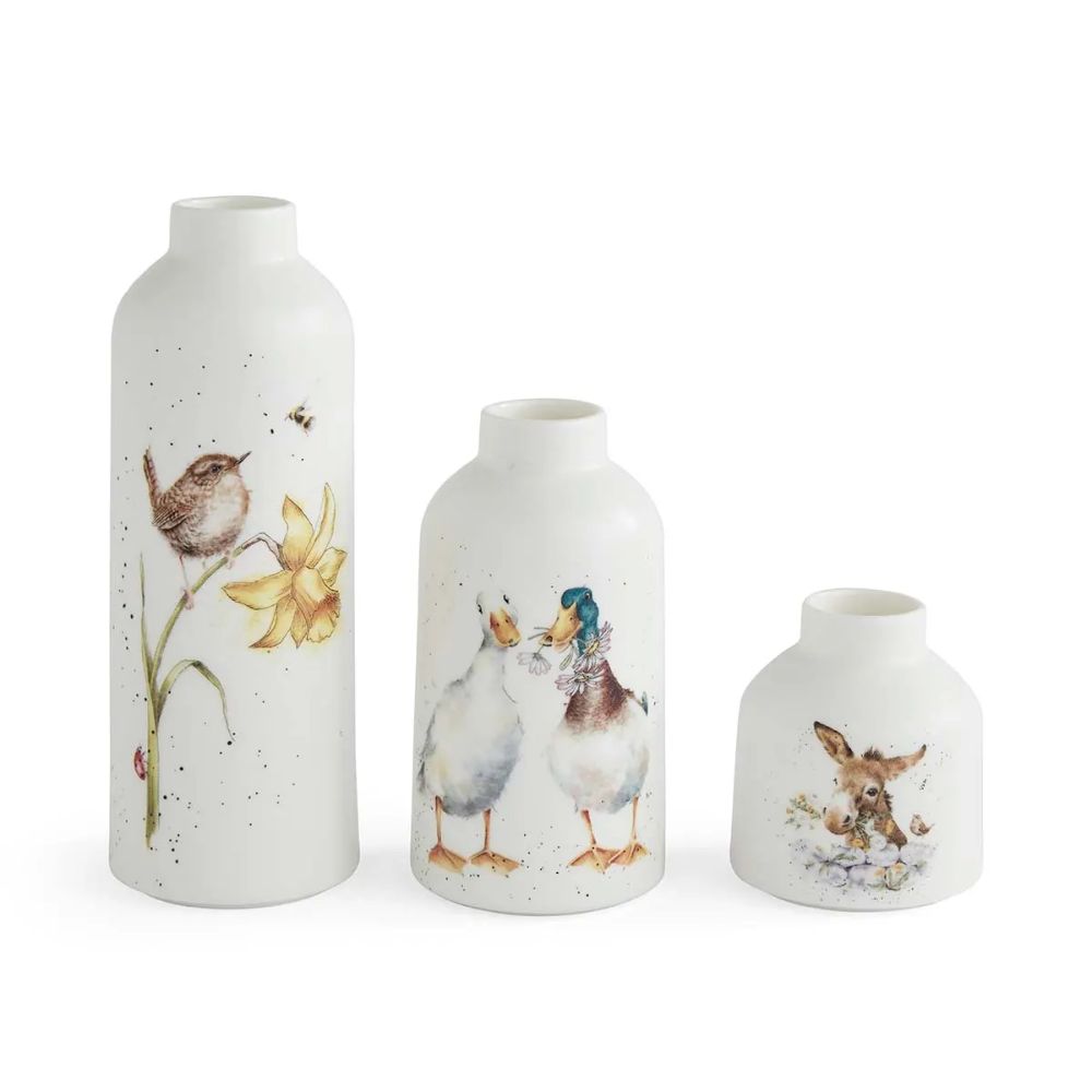 Royal Worcester Wrendale Vases ( Set of Three)