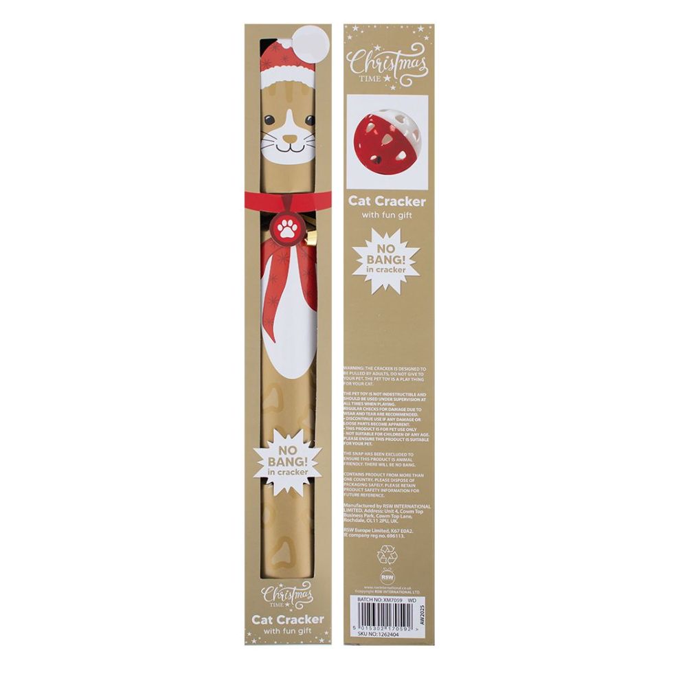 RSW 14" Gold Pet Cat Christmas Cracker