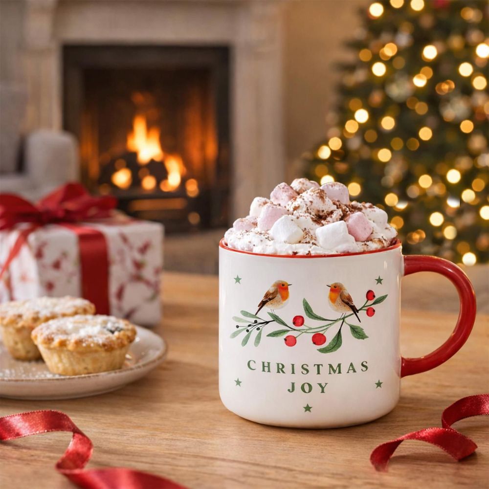 RSW 350ml Robin & Tree Christmas Mugs (Choice of 2)
